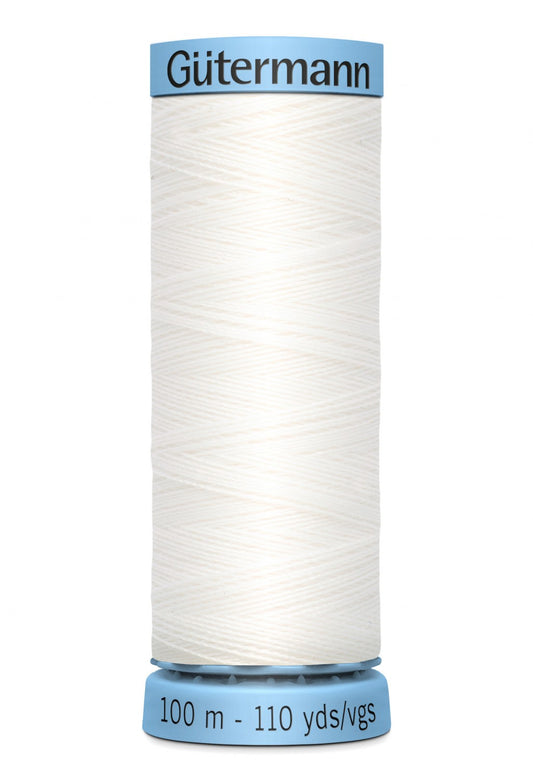 Gütermann 100% Spun Silk Thread  100m - White