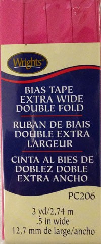 Wrights Bias Tape Double Fold 6mm x 3.7M Berry Sorbet #1232
