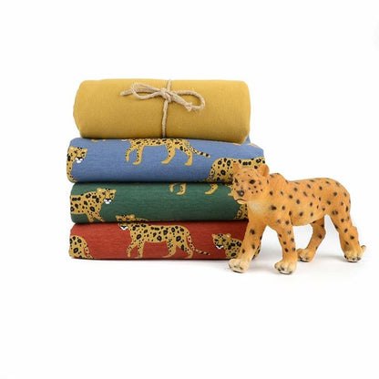 Leonard - Forest Green -  Leopard - GOTS Certified Organic Cotton Jersey Knit
