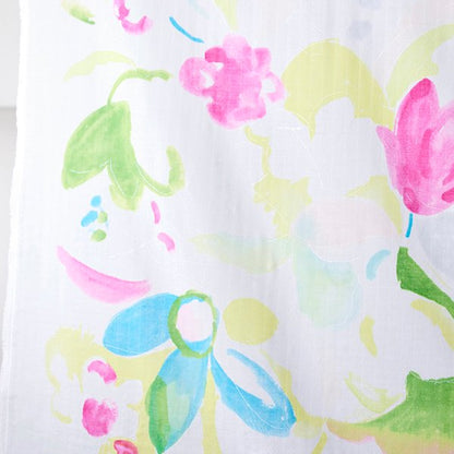 nani IRO - As it is - A - White and Pink - Double Gauze Fabric
