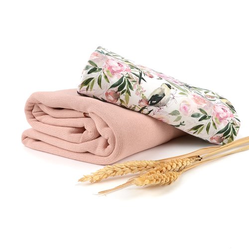Flower Birds - Floral GOTS certified Organic Cotton Jersey Knit