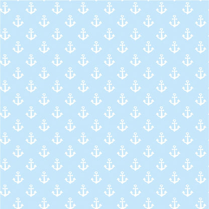 Anchors - Nautical Blue - European Import Cotton Jersey Knit