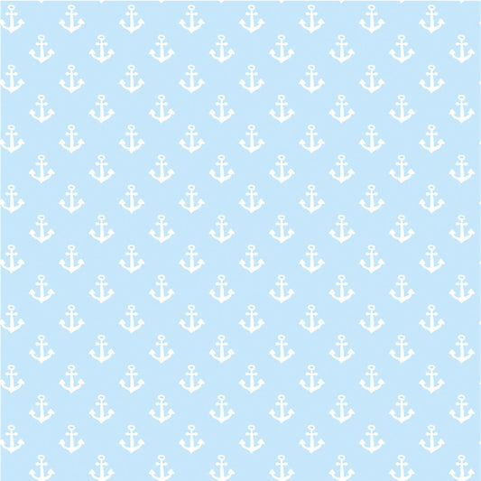 Anchors - Nautical Blue - European Import Cotton Jersey Knit