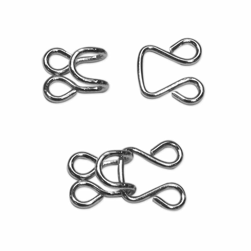 Large Hooks & Eyes Silver - 9mm (3⁄8″) - 2 sets