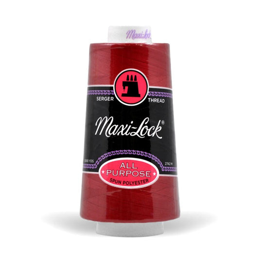 Maxi-lock All Purpose Polyester 50wt Serger Thread - 3000 yards each - Poppy Red
