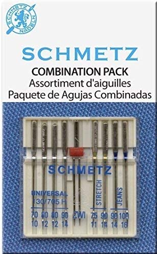 SCHMETZ Combination Pack Needles Carded - Assorted Sizes and Types - 9 count