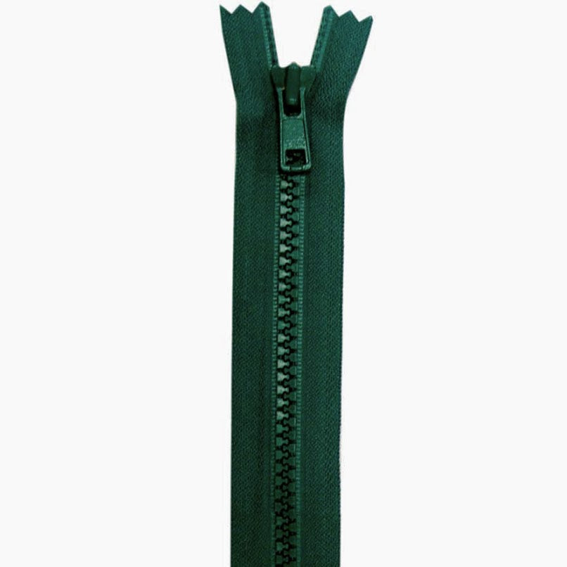 18" Mid-weight No 5 Open End Separating Jacket Zipper - Pine Green
