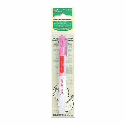 CLOVER 5012 - Chacopen Pink Air Erasable Dual Tip Pen With Eraser