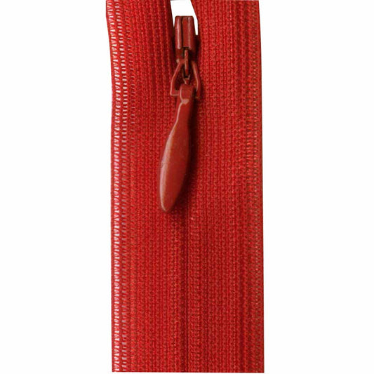 Invisible Closed End Zipper 60cm (24″) - Red
