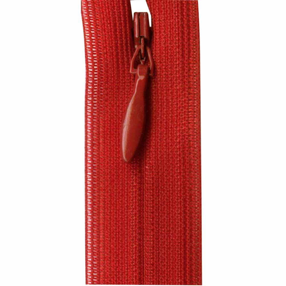 Invisible Closed End Zipper 23cm (9″) - Red