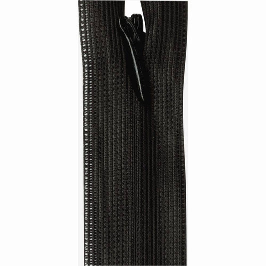 Invisible Separating Zipper - Lightweight Invisible Nylon Coil 60cm (24″) - Black