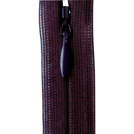 Invisible Closed End Zipper 23cm (9″) - Eggplant