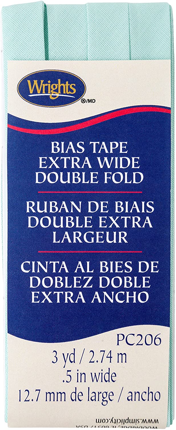 Wrights Bias Tape Extra Wide Double Fold 13mm x 2.75M Aqua #406