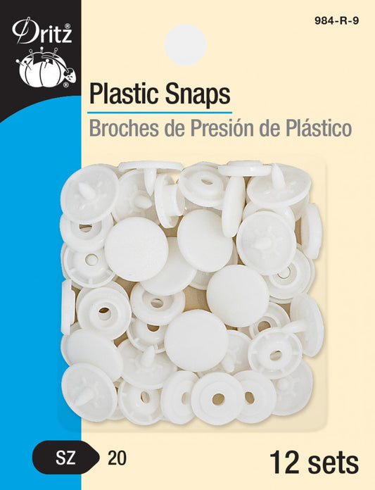 Plastic Snaps - White - Round