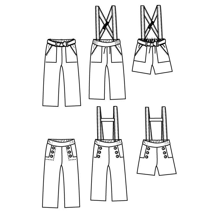 Ikatee - AVANA pants or shortpants-  3-12 years - Paper Sewing Pattern