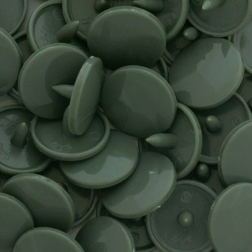 KamSnaps Plastic Snaps Size 20 - B09 Olive Grey - Glossy - Package of 20 Sets