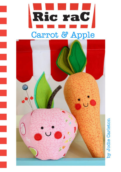 Ric Rac - Carrot and Apple - Soft Toy or Pin Cushion