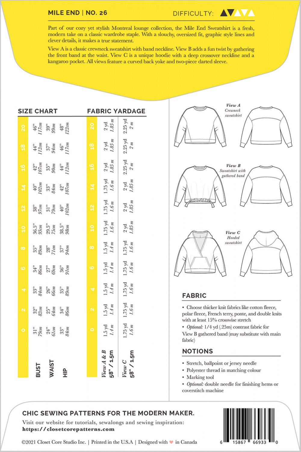 Mile End Sweatshirt - By Closet Core Patterns