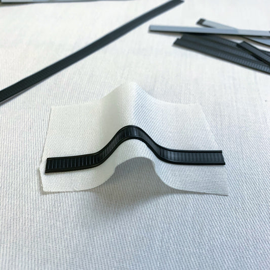 Flexible Double Wire Adhesive Plastic Nose Bridge Strips - 7" x 5/16" - 89mm x 8mm