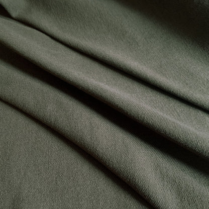 Organic Cotton Brushed Twill - Dark Olive Green - Local Deadstock