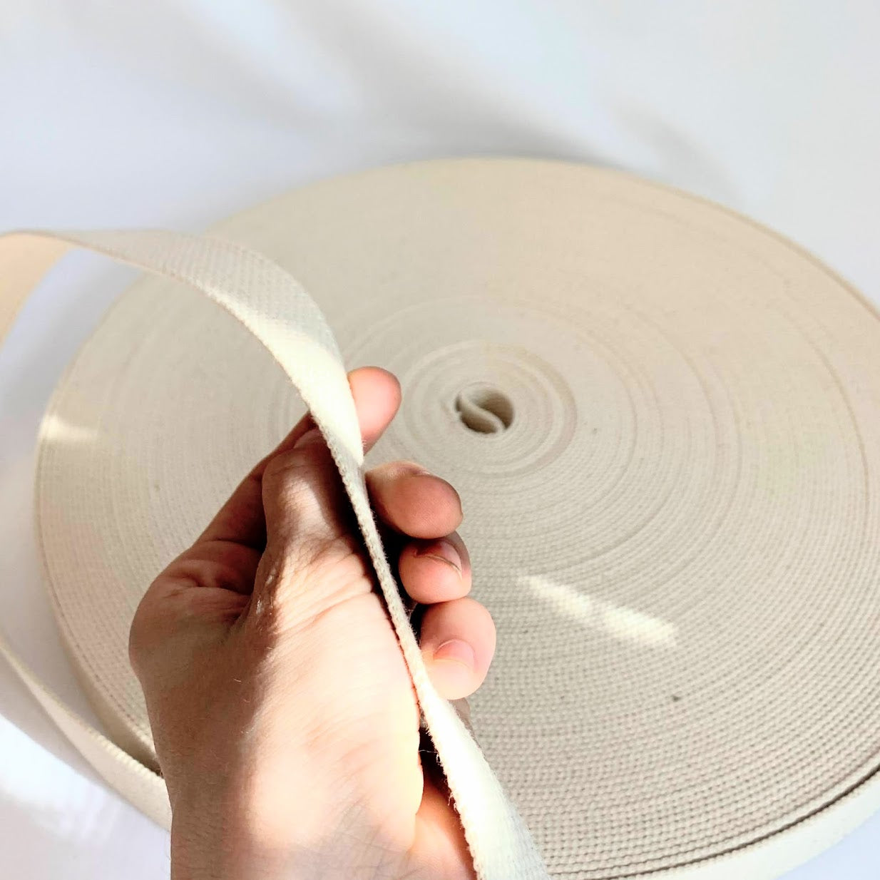 28mm (1 inch) Heavy-weight Cotton Webbing Tape 100% Cotton - Natural