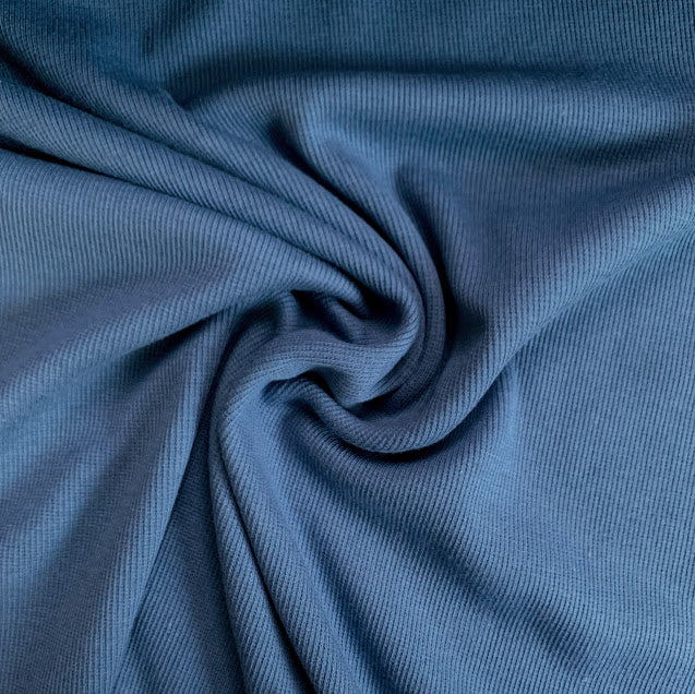 Bamboo Cotton Rib 2x2 - Vintage Blue - Ribbed Knit – Riverside Fabrics