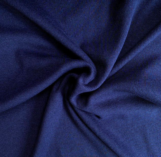 Bamboo Cotton Rib 2x2 - Rich Blue - Ribbed Knit
