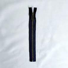 #5 Antique Brass Jean Zippers - 8" - Navy - Close Ended