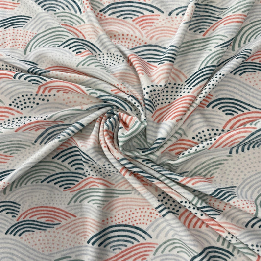 Bamboo Stretch Jersey Knit - Summer Breeze Print - Deadstock - 250gsm