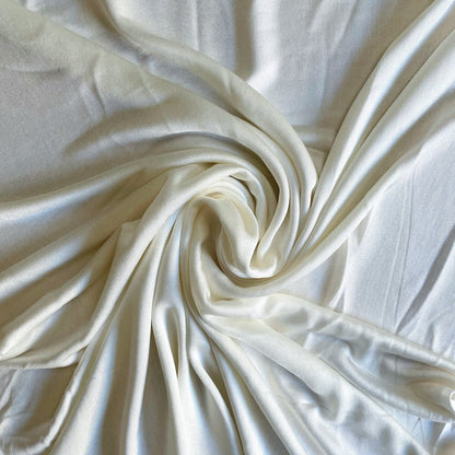 Silk Jersey Knit Fabric - 23mm - Natural White - 100% Silk - 44" Wide