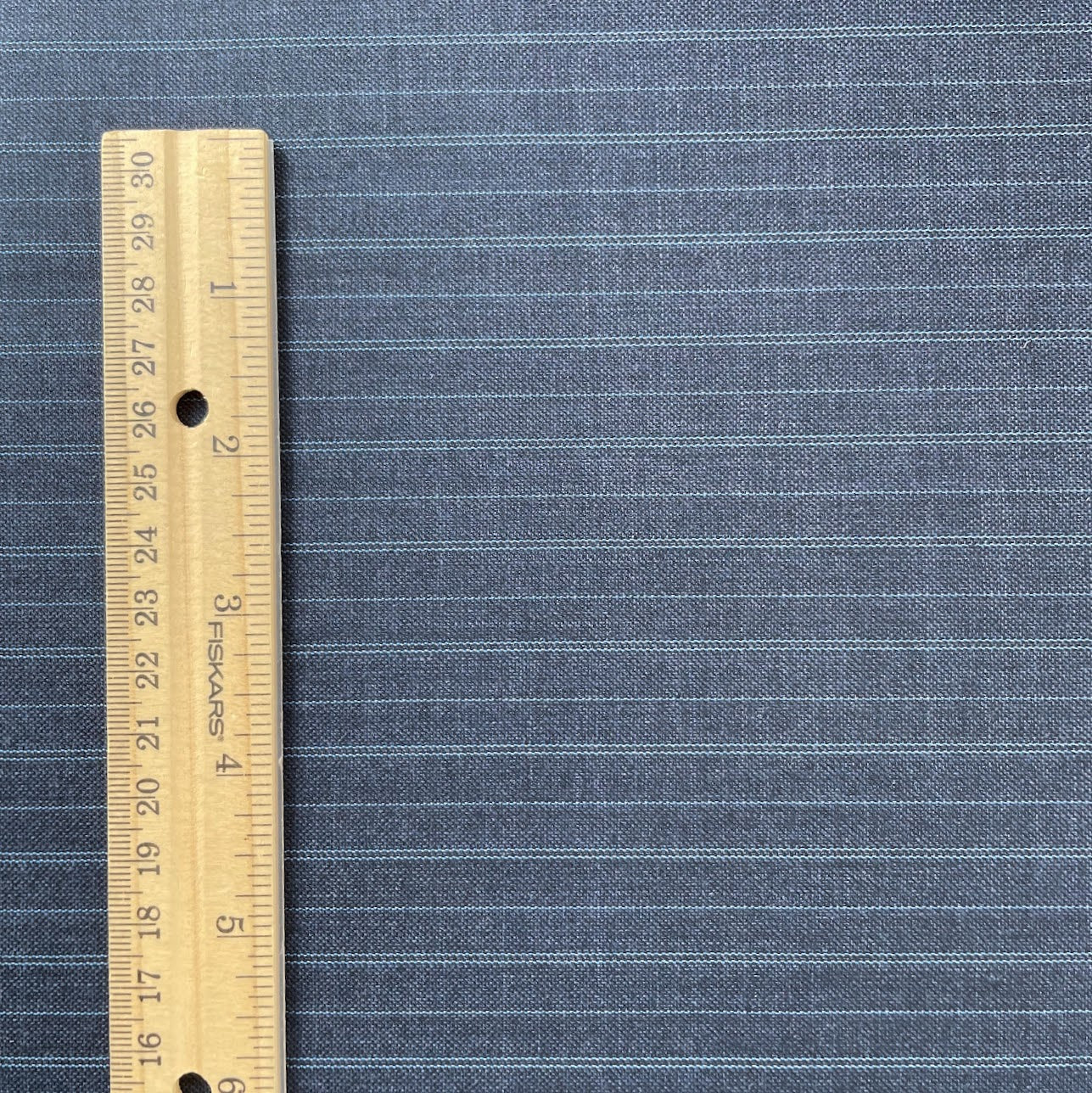 Super 120s Australian Merino Wool Suiting - Chalk Stripe Navy - Made In England - Deadstock
