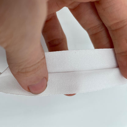 3/4" (19mm) Pre-Folded Scalloped Matte White Elastic