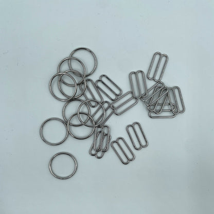Nickel Rings and Sliders for 20mm Bra Elastic - per Pair – Riverside Fabrics