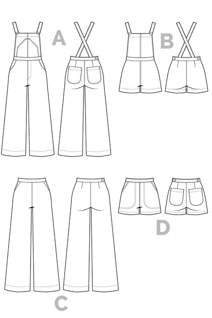 Jenny Overalls and Trousers - By Closet Core Patterns