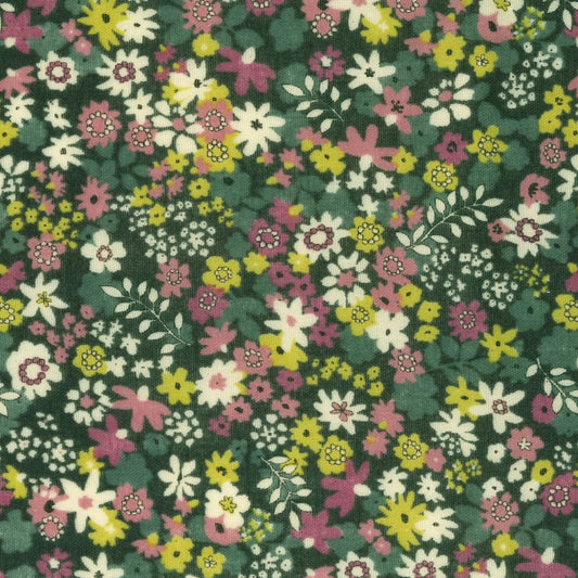 18" Remnant - Angel's Garden - Tiny Flower - Green - Double Gauze Fabric