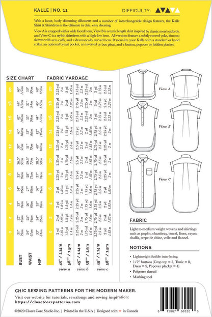 Kalle Shirt & Shirtdress - By Closet Core Patterns
