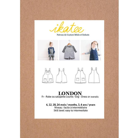 Ikatee - LONDON Short Overalls & Dress - Babies 6 months-4Y - Paper Sewing Pattern