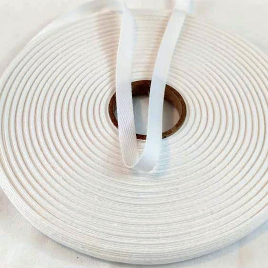 10mm (3/8") Herringbone Twill Tape 100% Cotton - White