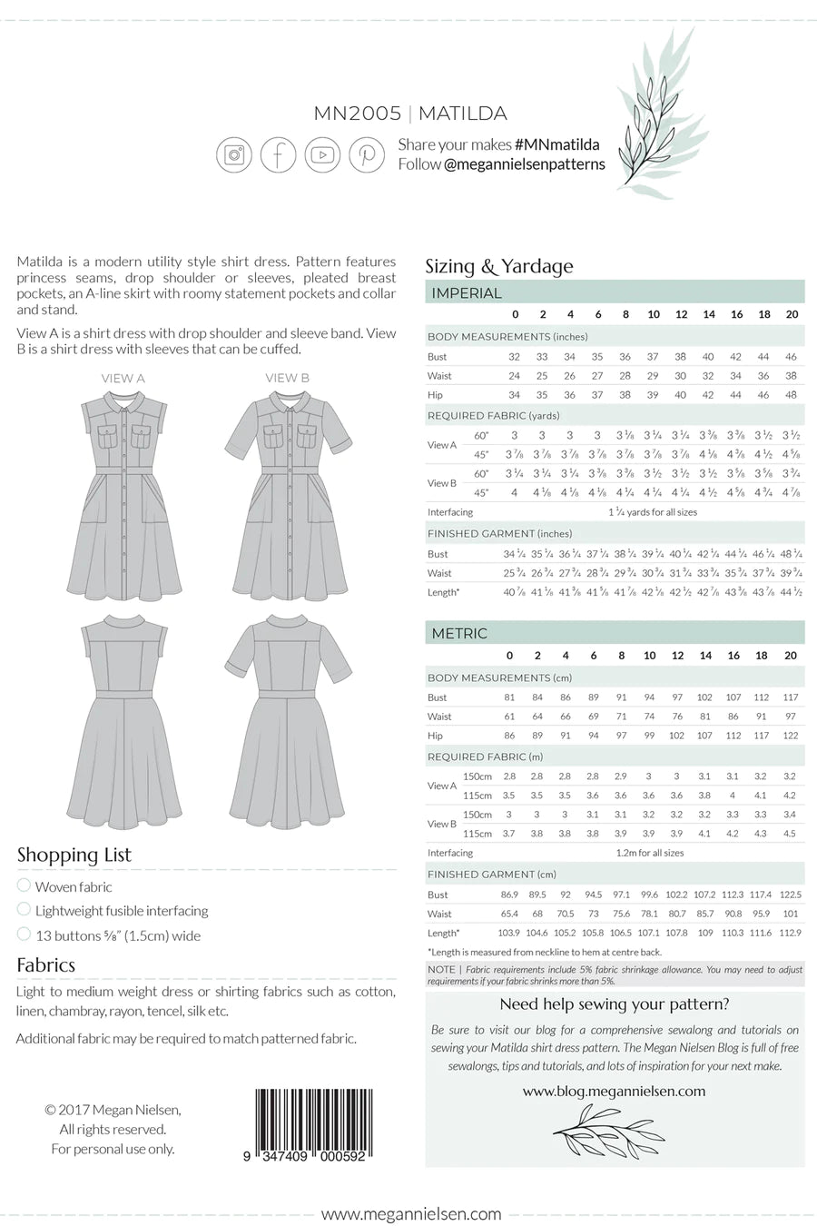 Matilda dress pattern