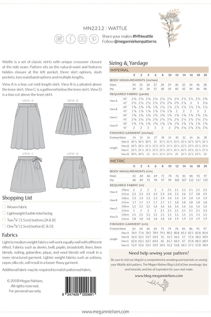 Wattle skirt pattern