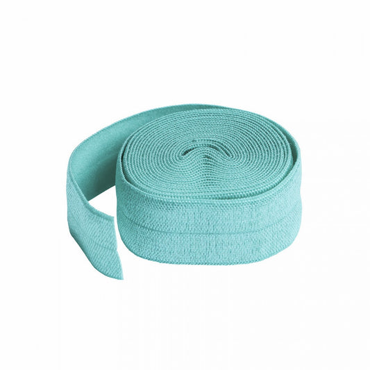 3/4" (20mm) Fold Over Elastic FOE - Aqua - Turquoise