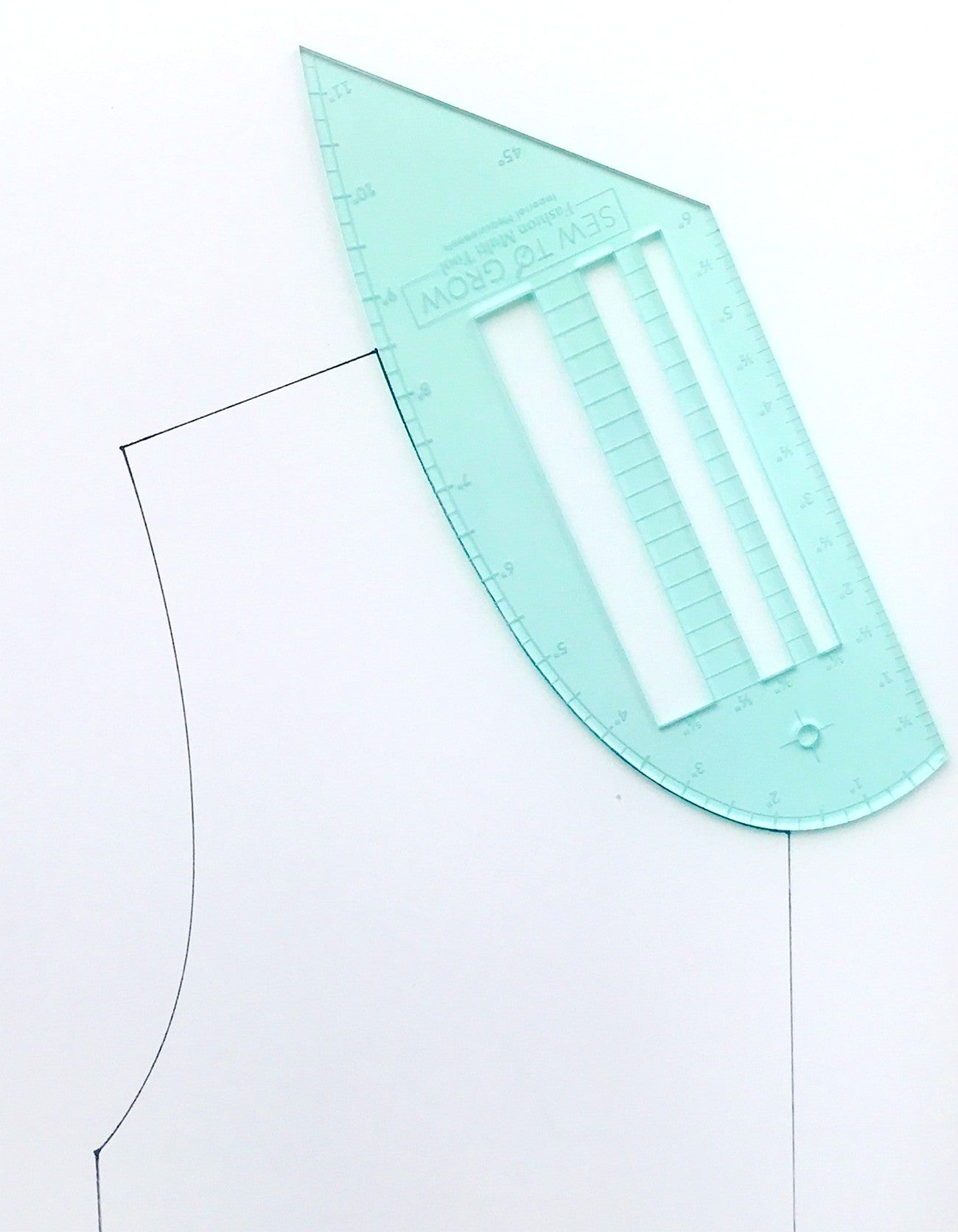 Fashion Multi Tool - Multi-purpose Curved Ruler with Button Hole and Seam Guide