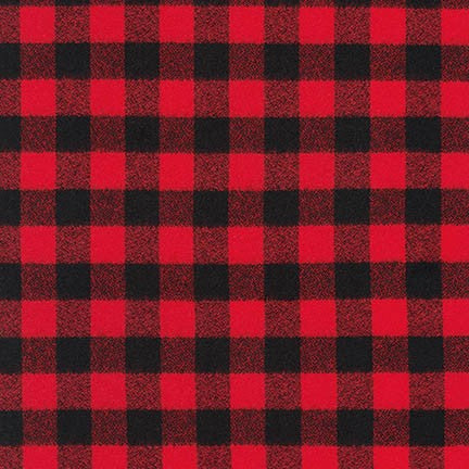 Mammoth Flannel Fabric - Small Red Buffalo Plaid