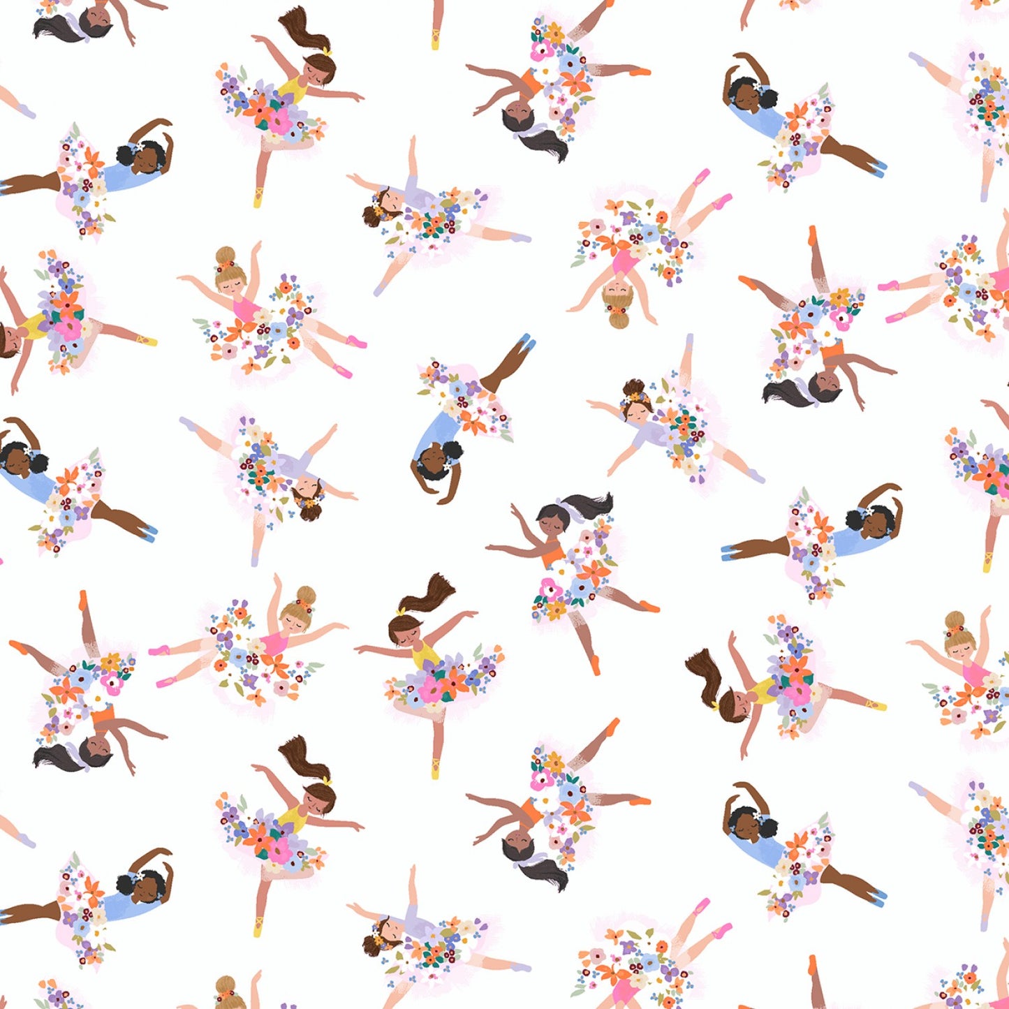 Return Of The Jete - White - Cotton Fabric