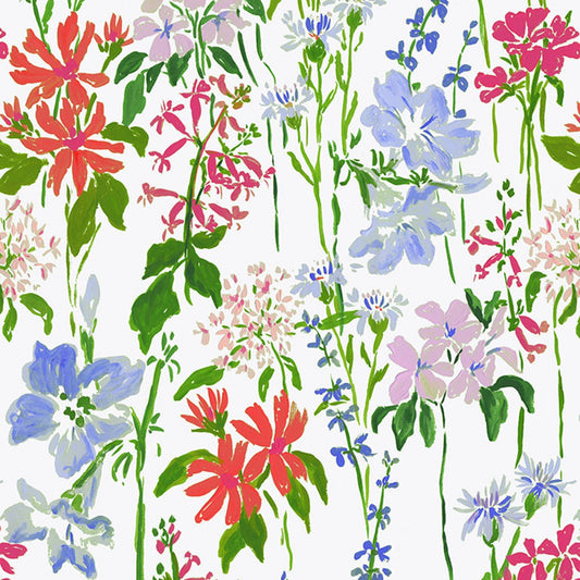 Wildflowers - Country Picnic - Multi / White -  Digital Print