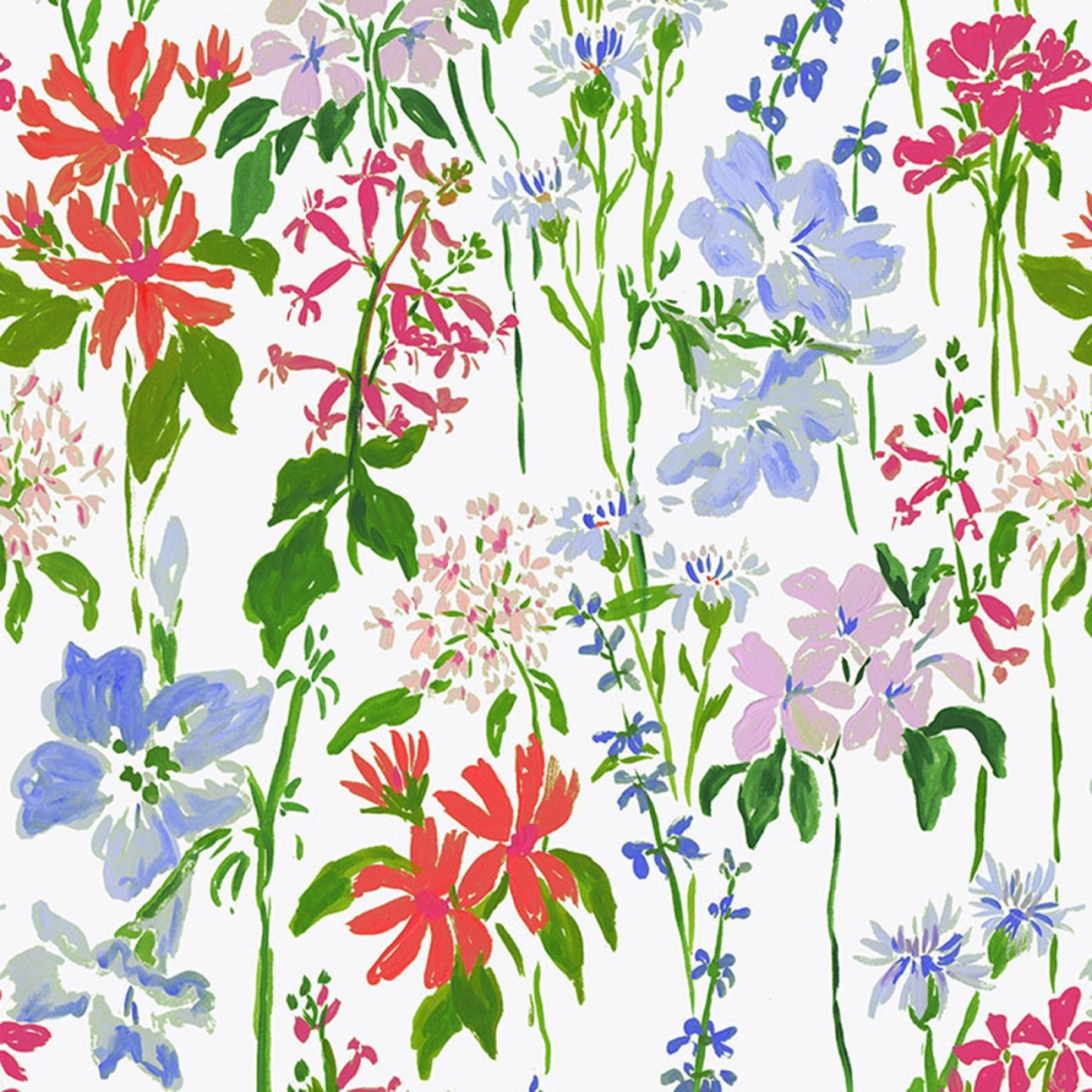 Wildflowers - Country Picnic - Multi / White -  Digital Print