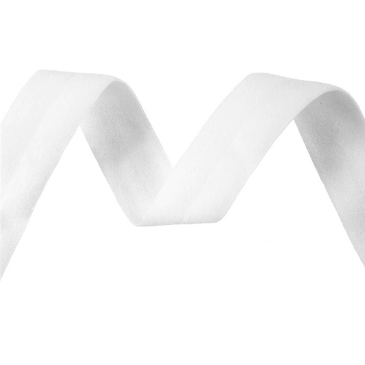 15mm (5/8") Matte Fold Over Elastic FOE - White