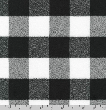 Mammoth Flannel Fabric - Large Buffalo Plaid - Black and White