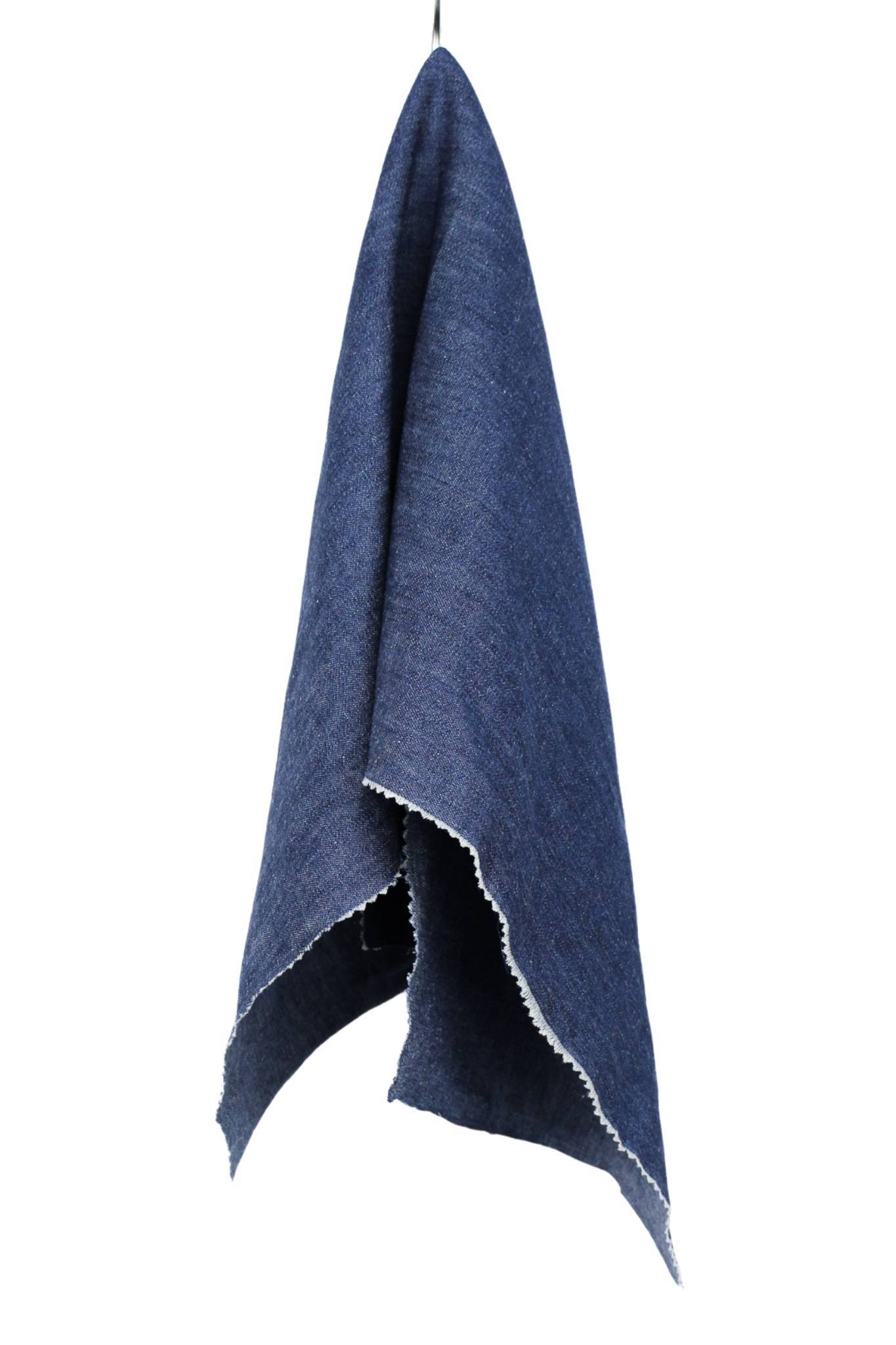 Buy Blue 100% Tencel Embroidered Floral Silk Thread Work Denim
