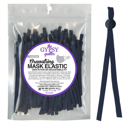 Adjustable Flat Latex-Free Earloop Elastic - Navy - 60 Pack – Riverside  Fabrics